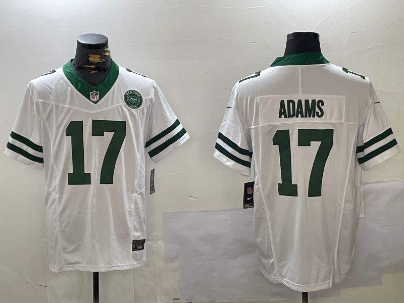 Men New York Jets #17 Adams White Throwback 2024 Nike Vapor Limited NFL Jersey style 1->new york jets->NFL Jersey